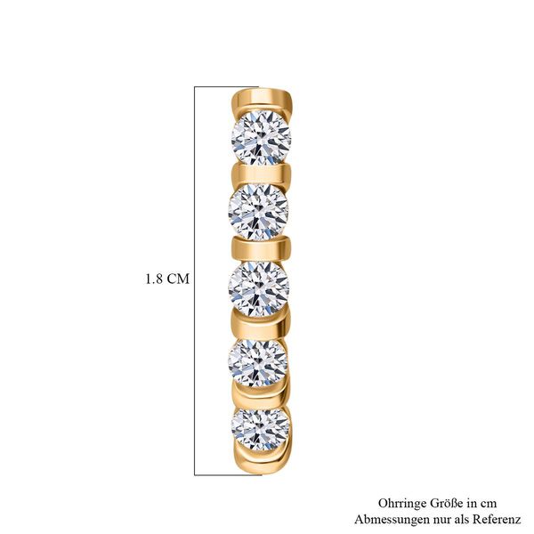 LUXURIANT SI-GH Labor Diamant Ohrringe, 925 Silber 750 Gelbgold Vermeil - 0,30 ct. image number 4