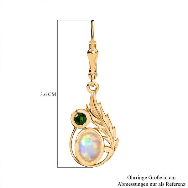 D’Joy AA natürliche, äthiopische Welo Opal und Chromdiopsid Ohrringe - 1,35 ct. image number 6