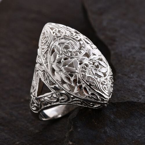 Floraler Ring, 925 Silber, ca. 6,79g image number 1