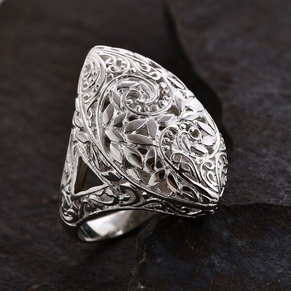 Floraler Ring, 925 Silber, ca. 6,79g image number 1