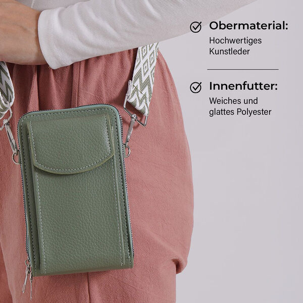 Crossbody Tasche mit RFID-Schutz, 11x6x17,5cm, Grün image number 4