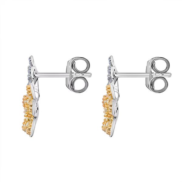 LUXURIANT DIAMOND - Lab Grown Gelb Diamant VS-EF, Lab Grown Diamant Ohrringe 925 Silber Rhodiniert ca. 0,49 ct. image number 6