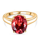 D'Joy Lab Created Padparadscha-Saphir Ring 925 Silber 750 Gelb Vergoldet (Größe 20.00) ca. 5,30 ct