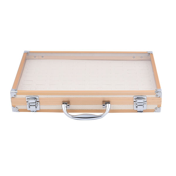 100-Ring Koffer aus Aluminium mit anlaufresistentem Bezug, Elfenbein image number 1