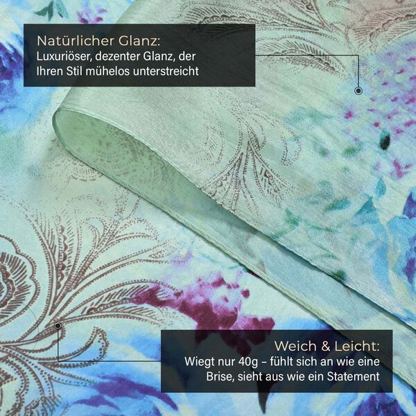 Chaos By Elsie - Mattes Krokodil-Muster Echtleder Crossbody Tasche und LA MAREY Schal aus 100 % Maulbeerseide image number 11