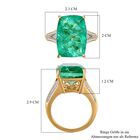 AAA Smaragd-Quarz Triplette, weißer Zirkon Ring, 925 Silber vergoldet (Größe 19.00) ca. 15.80 ct image number 6