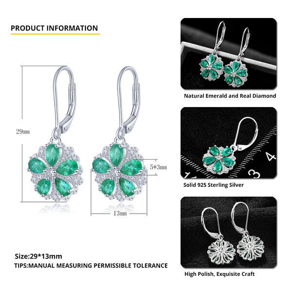 AAA Kagem sambische Smaragd und Zirkon-Ohrringe - 2,07 ct. image number 4