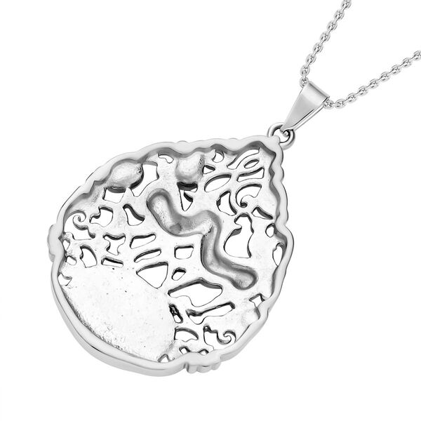 Rosenquarz, gelber Zirkonia Anhänger mit Kette, Edelstahl ca. 16.20 ct image number 4