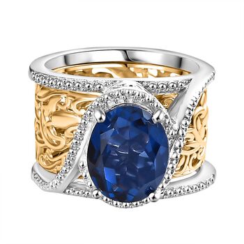 Ceylon Blau Quarz Triplette Schmuckset ca. 3,30 ct.