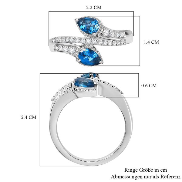 London Blautopas und Zirkon Ring - 1,25 ct. image number 7