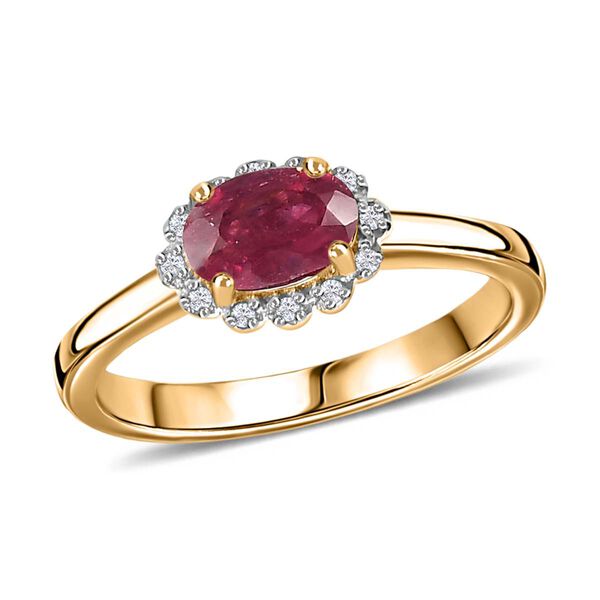 Afrikanischer Rubin und Diamant Ring - 0,69 ct. image number 4