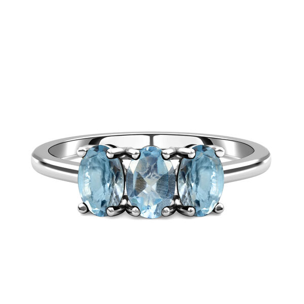 Himmelblauer Topas-Ring, 925 Silber  ca. 1,82 ct