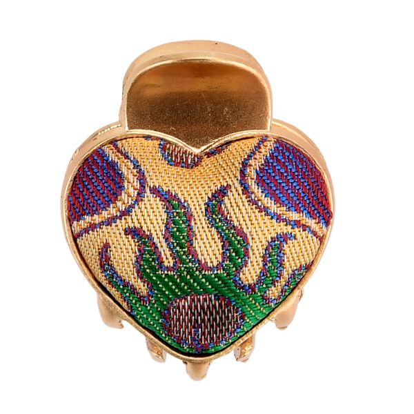 LA MAREY 2er-Set Brokat Seiden-Haarspangen und Ohrringe, Blau image number 5