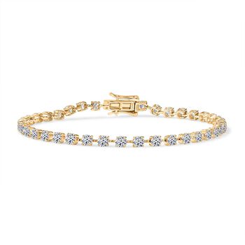 LUXURIANT IGI zertifiziertes VS-EF Labor Diamant 19cm Armband in 375 Gelbgold - 4,4 ct.