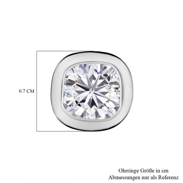 Moissanit Solitär Ohrringe - 1,11 ct. image number 6