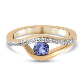 Tansanit und Zirkon Ring - 0,57 ct.