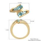 Kambodschanischer blauer Zirkon Bypass Ring 925 Silber vergoldet  ca. 2,27 ct image number 6