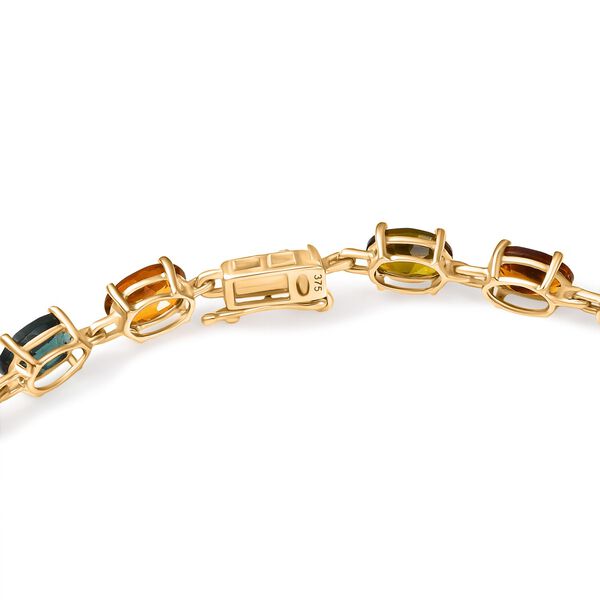 AAA Mehrfarbig-Turmalin Armband ca. 20 cm 375 Gold ca. 11.25 ct image number 4