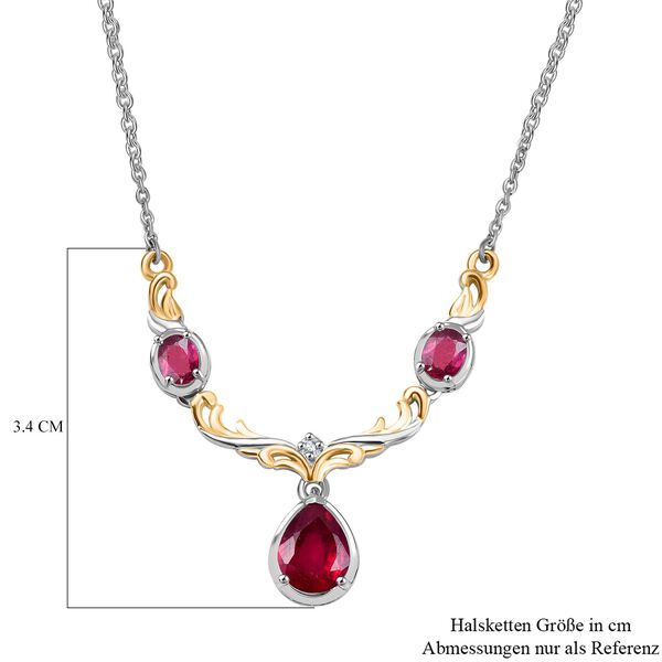 AA Afrikanische Rubin und Zirkon Halskette, 45 cm - 3,34 ct. image number 4