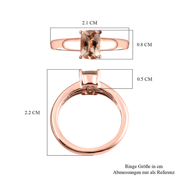 Morganit-Ring, 925 Silber Ros&eacute;gold Vermeil  ca. 0,84 ct image number 6