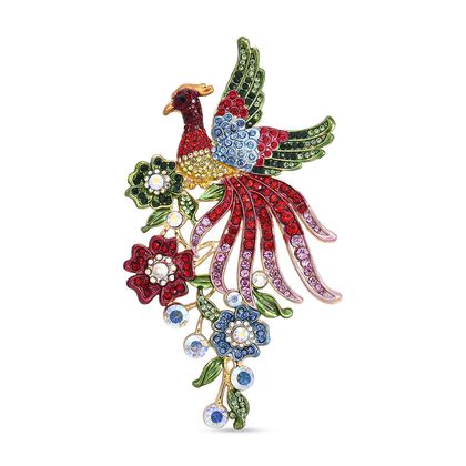 Mehrfarbiger Kristall Brosche  Gelb