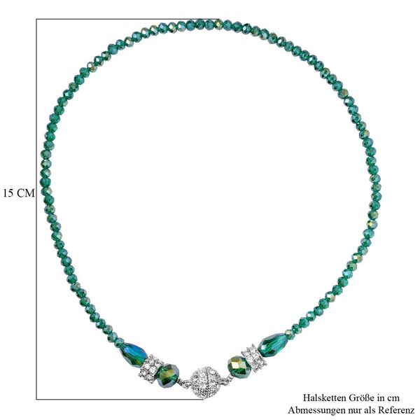 Neongr&uuml;nes und wei&szlig;es Kristall-Schmuckset - 247 ct. image number 7