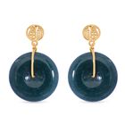 EXTREM SELTEN - Natürlicher Olmek Jadeit Ohrringe 925 Silber vergoldet ca. 50.00 ct