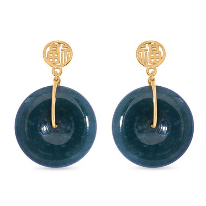 EXTREM SELTEN - Nat&uuml;rlicher Olmek Jadeit Ohrringe 925 Silber vergoldet ca. 50.00 ct