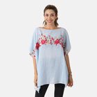 T-Shirt mit Stickerei, Einheitsgröße Hellblau