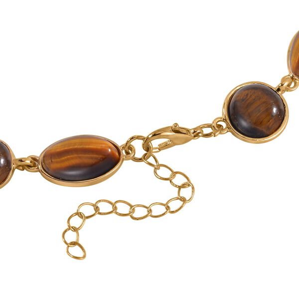 Gelbes Tigerauge Halskette ca. 45 cm Legierung Standard gelb vergoldet ca. 160,00 ct. image number 4