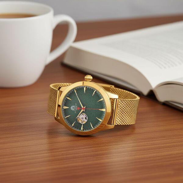 WILLIAM HUNT Armbanduhr, 21,59cm, SEIKO Automatik, Saphirglas, 5 ATM, IP-goldfarben image number 2