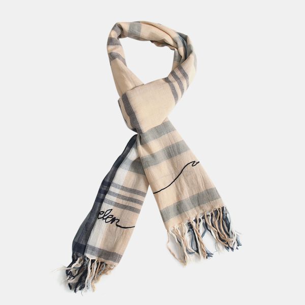 100% Baumwolle Unisex Schal, Gr&ouml;&szlig;e 200x70 cm, Blau image number 4