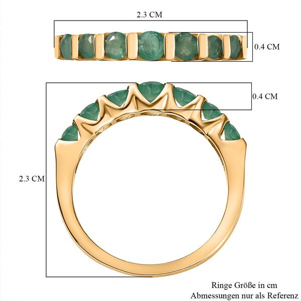 Kagem Sambischer Smaragd Ring 925 Silber vergoldet (Gr&ouml;&szlig;e 18.00) ca. 0,70 ct image number 7