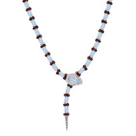 GP Trifono Kollektion- AAA Regenbogen Mondstein, Mosambik Granat, Zirkon und blaue Saphir 45cm Halskette - 11,31 ct.