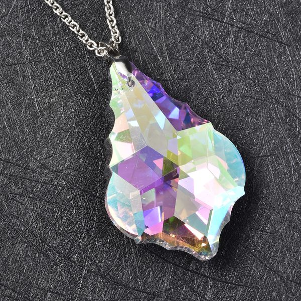 Simulierter, lila Kristall-Anh&auml;nger mit Kette - 90 ct. image number 3