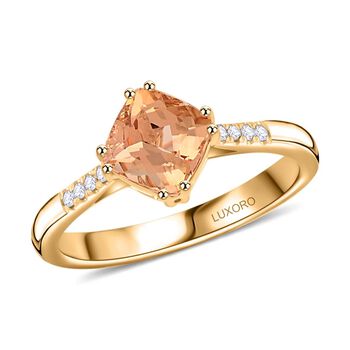 LUXORO zertifiziert und gepr&uuml;ft AAA kaiserlicher Topas und Diamant Ring in 417 Gold - 2 ct.