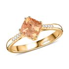 AAA Kaiserlicher Topas, Weißer Diamant Ring 417 Gold (Größe 18.00) ca. 2,00 ct