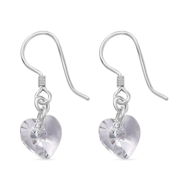 J Francis gefertigt mit SWAROVSKI- Weiße Swarovski Kristall Herz Ohrringe image number 6