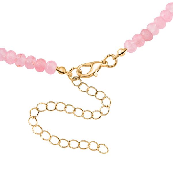 Muschelkernperle, Rosenquarz und wei&szlig;e Kristall 40,5+10cm Halskette image number 6