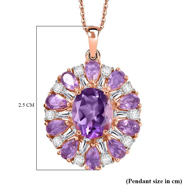 AA Rose De France Amethyst Schmuckset ca. 50 cm, 925 Silber 750 Ros&eacute;gold Vermeil ca. 6,30 ct. image number 6