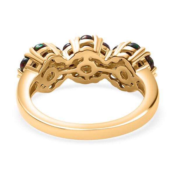 Labor schwarzer Opal und Zirkon-Ring - 1,10 ct. image number 6