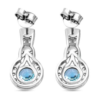 D'Joy AA blaue und wei&szlig;e Zirkon Ohrringe - 2 ct.