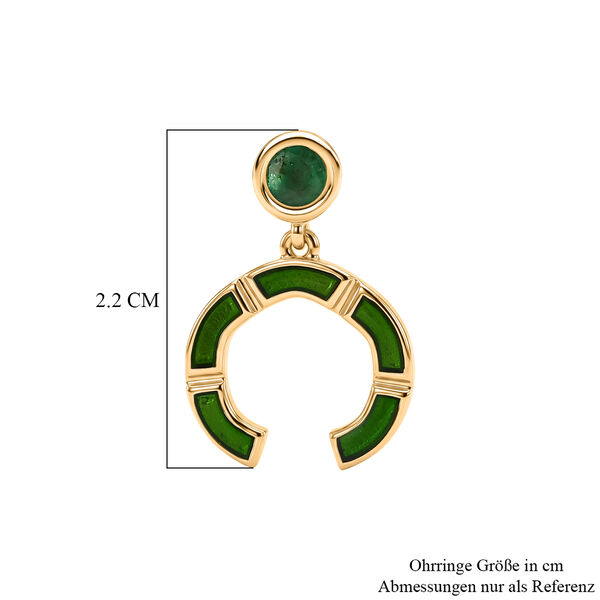D'Joy AAA Kagem Sambischer Smaragd Ohrringe 925 Silber 750 Gelbgold vermeil (10-15 Werktage Lieferzeit) ca. 0.93 ct image number 4