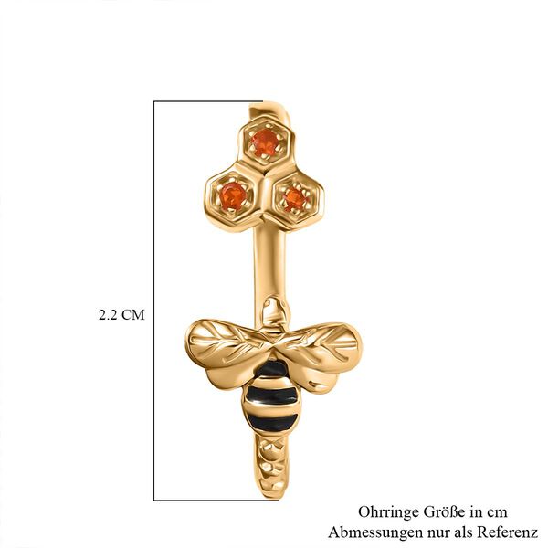 AA Kanchanaburi Blauer Saphir, AAA Mexikanischer Purpurroter Feueropal Ohrringe 925 Silber 750 Gelb Vergoldet ca. 0.24 ct image number 7