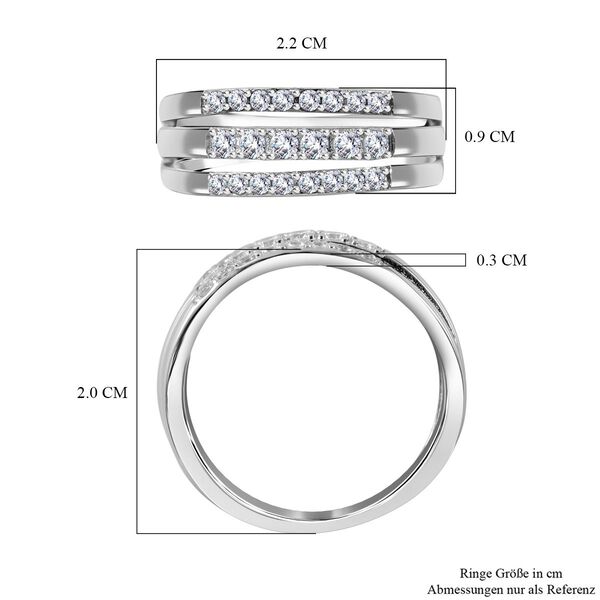 Lustro Stella - Weißer Zirkonia Ring, 925 Silber rhodiniert (Größe 20.00) image number 4