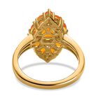 AA Feuer opal Ring 925 Silber vergoldet (Größe 20.00) ca. 1,48 ct image number 5