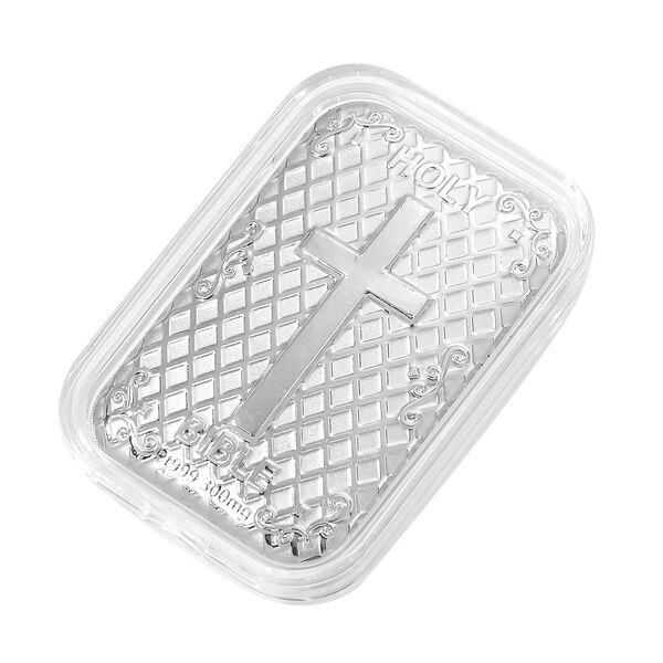 999 Platin-Folie mit Bibel-Motiv, 300mg, 3,1x4,5cm image number 2