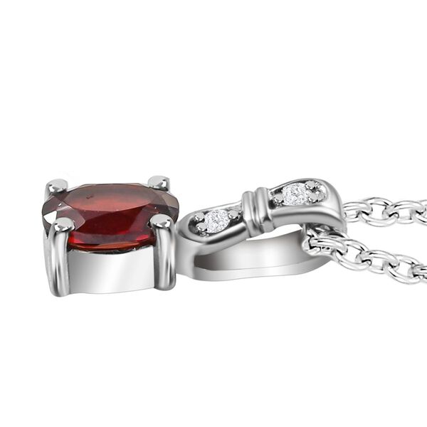3er Set, rote Granat Ohrringe, Armband, Anh&auml;nger mit Kette, Edelstahl, ca. 7.28 ct image number 7