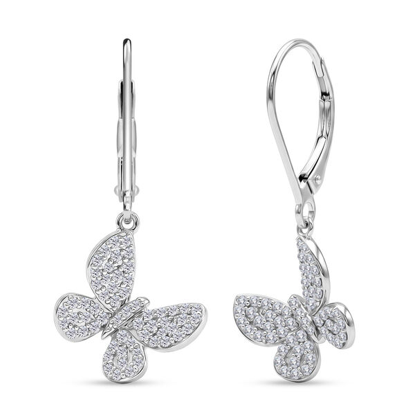 D'Joy Wei&szlig;er Diamant Ohrringe 925 Silber Rhodiniert ca. 0.50 ct