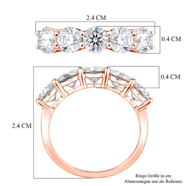 D'Joy Moissanit Ring, 925 Silber ros&eacute;vergoldet - 2,29 ct. image number 6